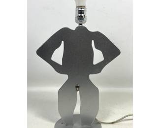 Lot 846 LumiSource Inc Postmodern Pop Art Figural Metal Table Lamp with Muscle Man Silhouette and Pelvic Tog