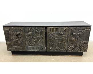Lot 916 Adrian Pearsall Goop Sideboard Credenza Cabinet. Brutalist Style. Molded handles.