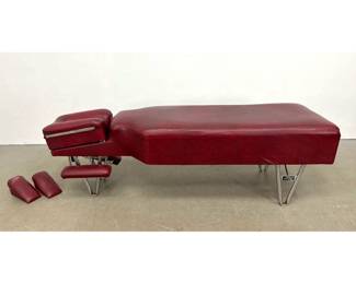 Lot 1216 Lloyd Table Company Manual Chiropractic Adjustment Table with Adjustable Headpiece and 2 Detached Cu