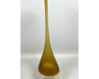 Lot 886 Mid Century Modern Sommerso Art Glass Bud Vase Amber and Clear Glass. Carlo Moretti style