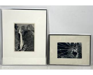 Lot 870 Two Framed Black and White Photo prints including a Yosemite Waterfall Ansel Adams and an Abstract S