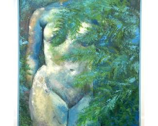 Lot 859 Elizabeth Ruggles Oil on Canvas Painting titled Venus Observed and dated 1955. Signed Ruggles.
