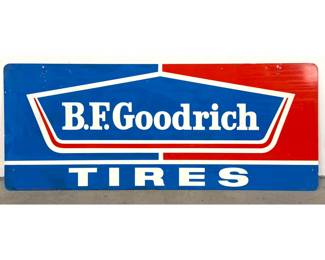 Lot 1236 Double Sided Vintage B.F. Goodrich Tires Metal Advertising Sign