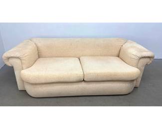 Lot 1209 Post Modern 2 seat Sofa with Oversized Rolled Arms and Corduroy Upholstery. Unsigned.