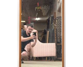 Lot 1117 Mid Century Modern Teak wall Mirror.