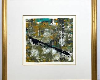 Lot 978 Dennis Sakelson Abstract Mixed Media Painting. Modernist composition