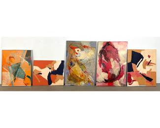Lot 926 Group of GERDA ROZE Mixed Media Modernist Paintings. Acrylic, Paper and Canvas Collages. Some Signed