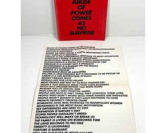Lot 842 Jenny Holzer abuse of power comes as no surprise 1983 book with original offset lithograph poster