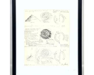 Lot 1177 Robert Smithson Developmental Lithograph Print for Broken Circle and Spiral Hill Project Emmen Holla