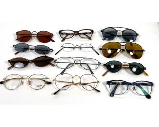 Lot 1169 12pc Mixed Lot Eyewear including Versace, RayBan, Tura, and Foster Grant.