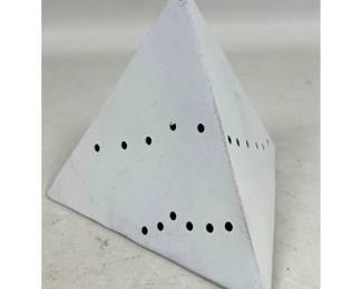 Lot 843 Small after Lucio Fontana pyramid sculpture Metal Tetrahedron Sculpture
