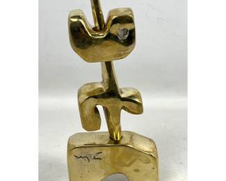 Lot 762 After Mathias Goeritz Bronze Modernist Sculpture. Totem style abstract form. Three separate interloc