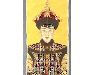 Lot 1058 Large Machine Woven Tapestry Wall Hanging Chinese Qing Dynasty Style Imperial Empress Consort Portra