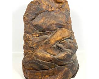 Lot 877 Large Abstract Pottery Sculptural Vase. Organic form. Signed. Voulkos style.