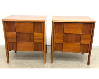 Lot 1108 Pair Edmond Spence, Swedish MidCentury Modern Side Table Night Stands.