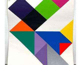 Lot 1015 Michael Lasuchin Tangram II Large Scale Geometric Screenprint. Pencil Signed and Numbered 145.