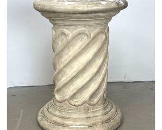 Lot 1263 Large Spiral Form Plaster Garden Pedestal Plant Stand. Neoclassical Revival Style with Double Twiste