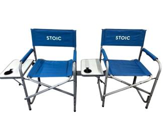 NEW Pair of STOIC Fireside side table camp chairs
