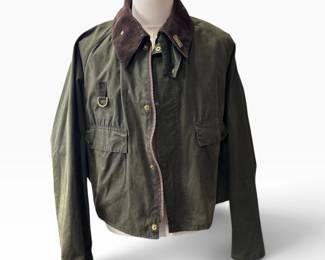 XL vintage Barbour green waxed Spey jacket