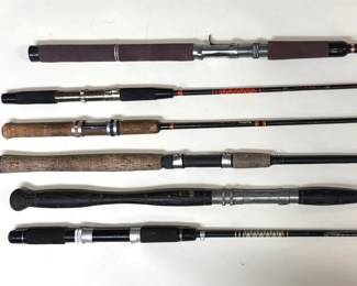 Assortment of spinning rods, no reels