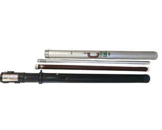 Assortment of hard fishing rod cases