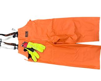 Grundens Herkules men's XL fishing bibs and pair of L Craft thermal gloves
