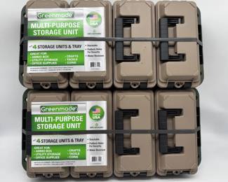 Two sets of Greenmade multi-purpose storage units