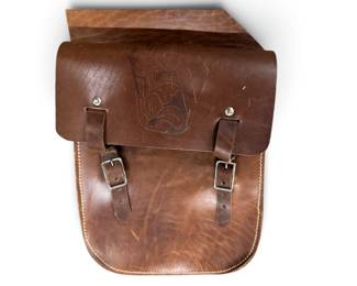 Sable color tooled leather saddlebags