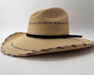 SunBody fine woven men's straw hat with palm banding