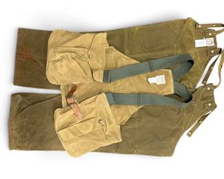 Filson Tin Cloth long chaps and regular game bag vest