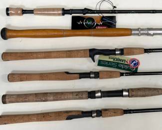 Assortment of spinning rods, no reels