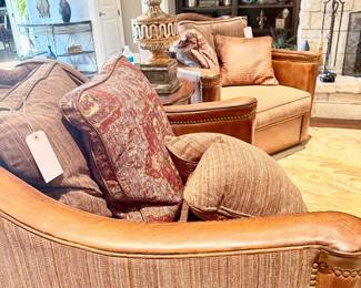 HANDMADE SWIVEL CHAIR CROCODILE LEATHER SHERRILL FURNITURE