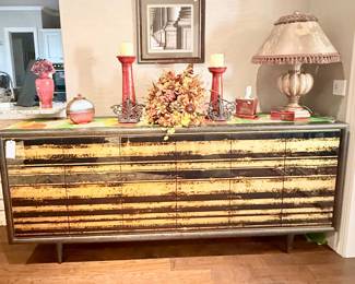 JOHN RICHARD SIX-DOOR OAK SIDEBOARD