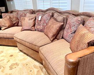 WHITTEMORE-SHERRILL LIMITED 3 PIECE SECTIONAL CROCODILE LEATHER