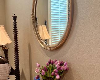 VINTAGE CAROLINA MIRROR COMPANY GOLD OVAL MIRROR