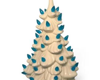 Holland Mold Blue  White Ceramic Christmas Tree