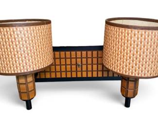 MidCentury Underwriters Laboratories Wooden Wall Lamp