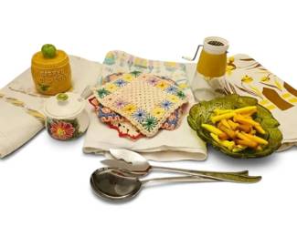 Vintage Kitchen Tablecloths, Jelly Jars  More