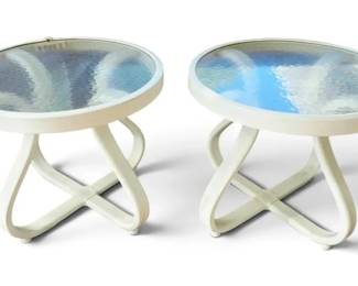 2 Glass Top Outdoor Tables