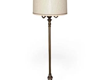 Vintage Brass  Marble 3Light Torchiere Floor Lamp