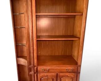 Vintage Wood Display Cabinet W Lighting