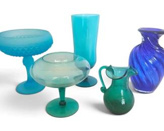 Blue  Green Decorative Glass Pices