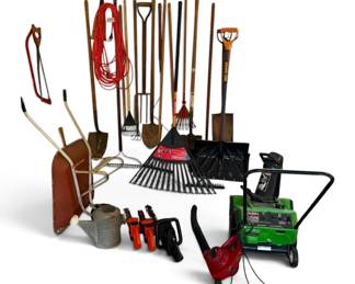 Lawn Boy 320E, Craftsman Hedge Trimmer, Rakes, Shovels,  More