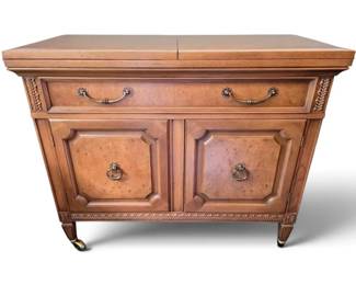 Mount Airy FlipTop Wooden Bar Sideboard Cabinet On Wheels