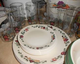 Corelle Garden Pattern Dishes