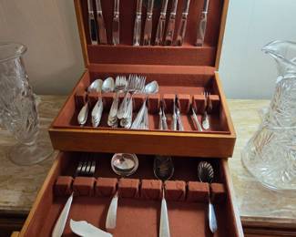 Partial Dinner Service 67 pc. Marked Kirk & Sons Sterling.