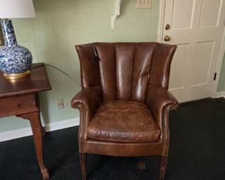Leather Shell back occasional chair.