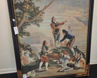 Framed panel "La cometa" the Kite by Goya.