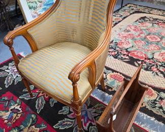 Pair of French inspired Bergere chairs. Vintage 