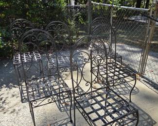 Set of six dining chairs